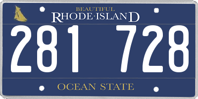 RI license plate 281728