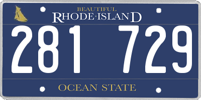 RI license plate 281729