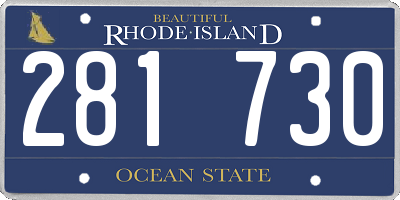 RI license plate 281730