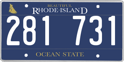 RI license plate 281731