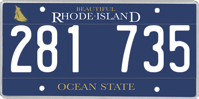 RI license plate 281735