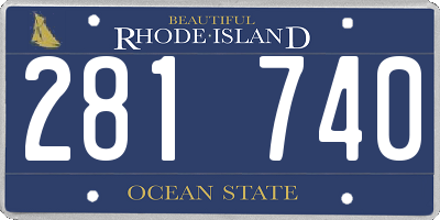 RI license plate 281740