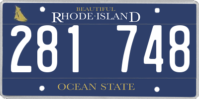 RI license plate 281748