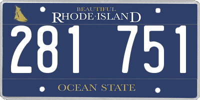 RI license plate 281751