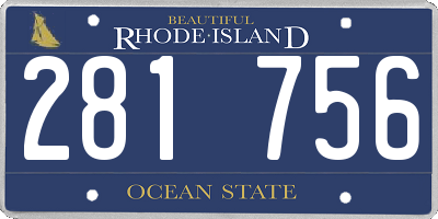 RI license plate 281756
