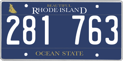 RI license plate 281763