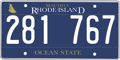 RI license plate 281767