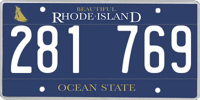RI license plate 281769