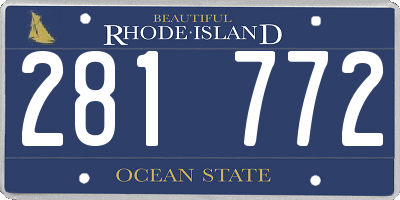 RI license plate 281772