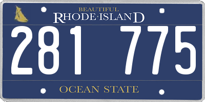 RI license plate 281775