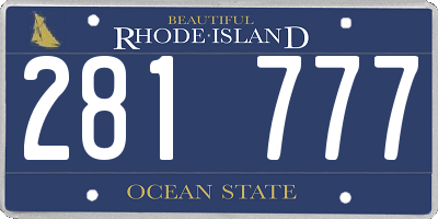 RI license plate 281777