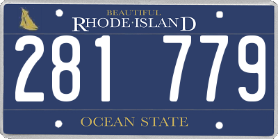 RI license plate 281779
