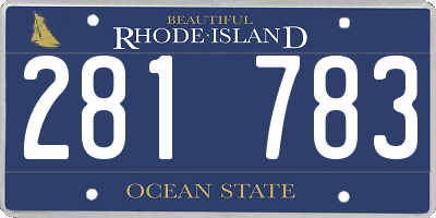 RI license plate 281783