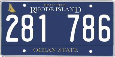 RI license plate 281786