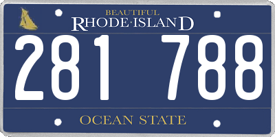 RI license plate 281788