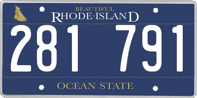 RI license plate 281791