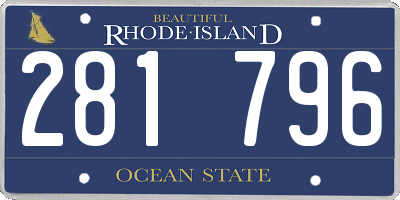 RI license plate 281796