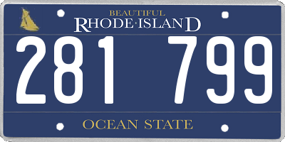 RI license plate 281799