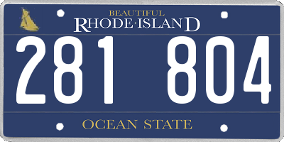 RI license plate 281804