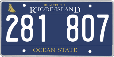RI license plate 281807