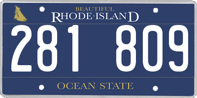 RI license plate 281809