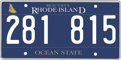 RI license plate 281815