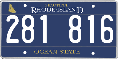 RI license plate 281816