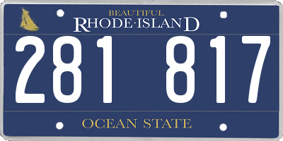 RI license plate 281817