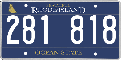 RI license plate 281818