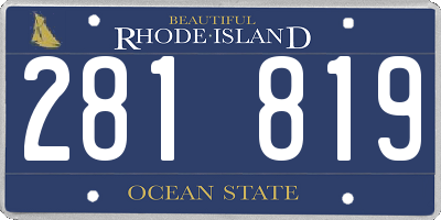 RI license plate 281819
