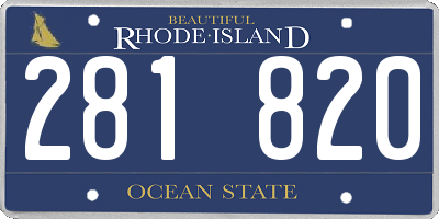 RI license plate 281820