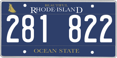 RI license plate 281822