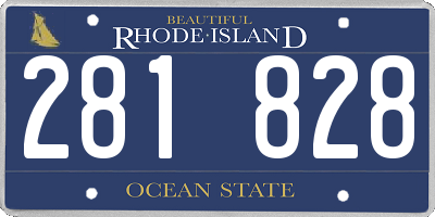RI license plate 281828