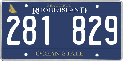 RI license plate 281829