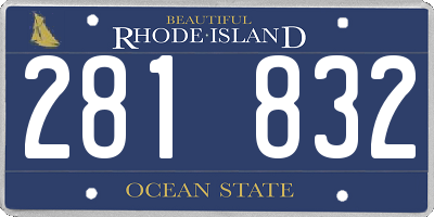 RI license plate 281832