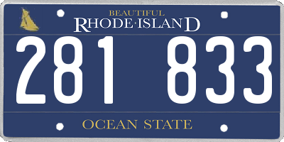 RI license plate 281833