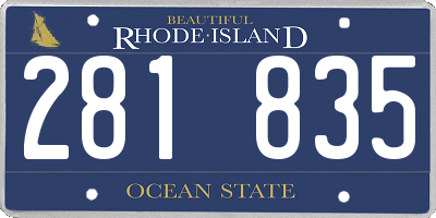 RI license plate 281835