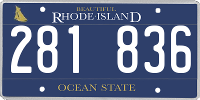 RI license plate 281836