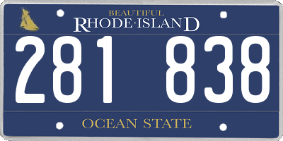 RI license plate 281838