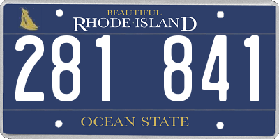 RI license plate 281841