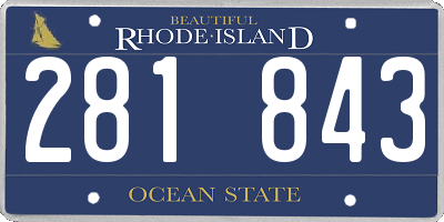 RI license plate 281843