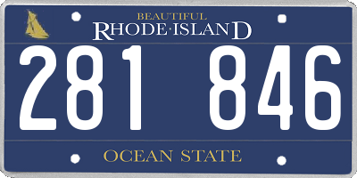 RI license plate 281846