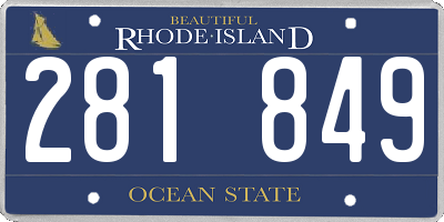 RI license plate 281849