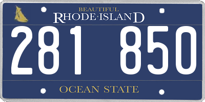 RI license plate 281850