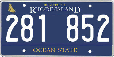 RI license plate 281852