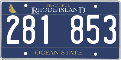 RI license plate 281853