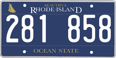 RI license plate 281858