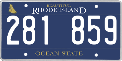 RI license plate 281859