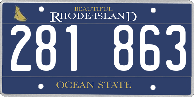 RI license plate 281863