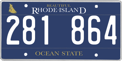RI license plate 281864